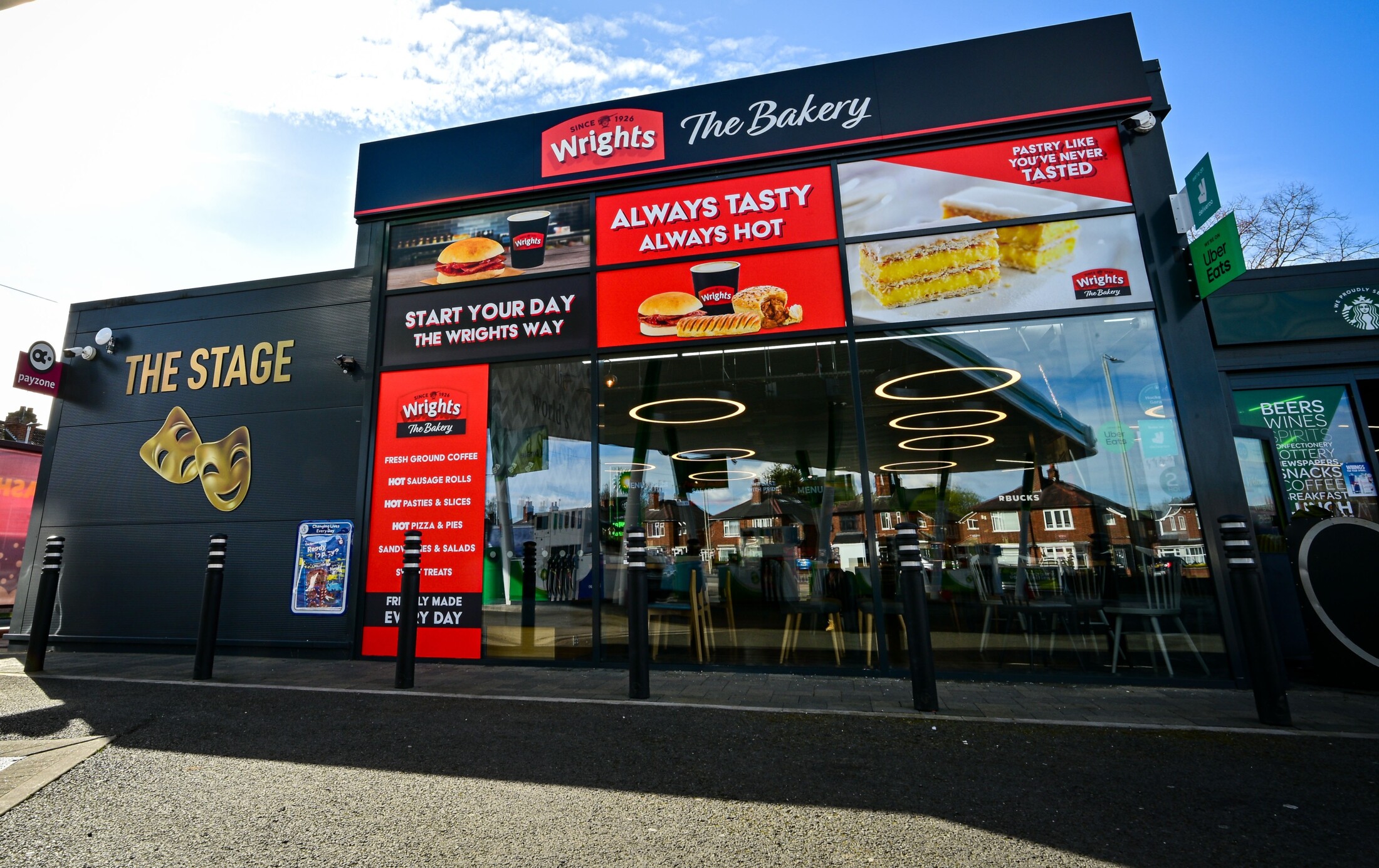 Wrights Bakery food-to-go exterior at petrol forecourt The Stage